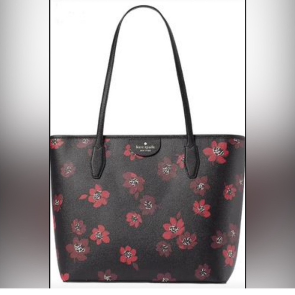 Kate Spade Black and Red Floral Tote